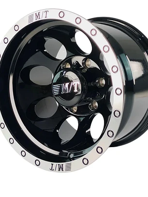 llantas 15x10 6x139.7 ET -44  M/T Negro Gloss