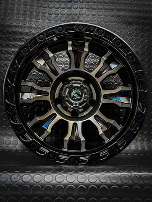 Llantas 17 5x127 Negro-Plata ET -10 Fuel ( SET 4 LLANTAS )