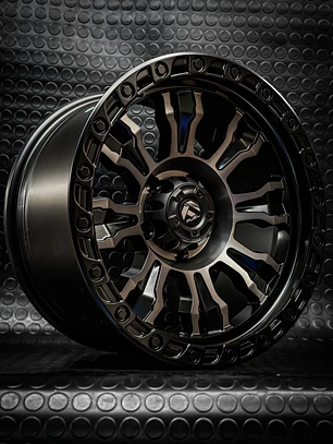 Llantas 17 5x127 Negro-Plata ET -10 Fuel ( SET 4 LLANTAS )