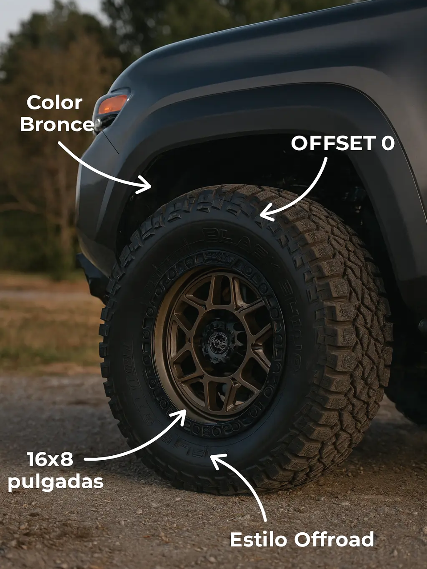 4 Llantas 16x8 6x139.7 ET 0 Blackrhino Bronce  2