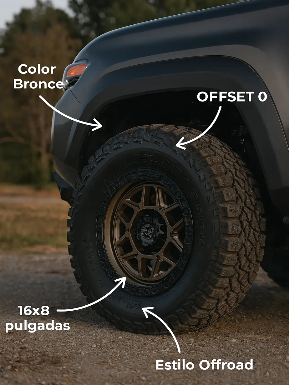 4 Llantas 16x8 6x139.7 ET 0 Blackrhino Bronce  2