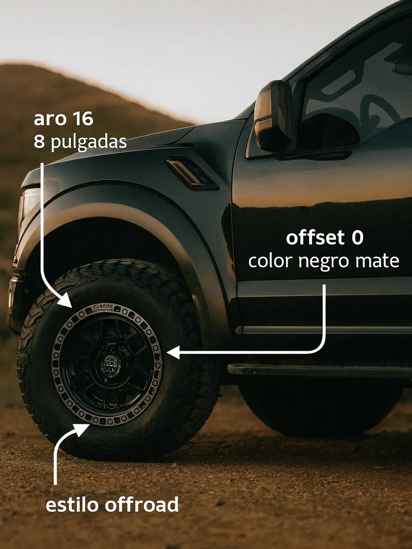 4 Llantas 16x8 6x139.7 ET 0 Black Rhino negro mate cromadas  2