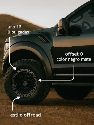 Llantas 16x8 6x139.7 ET 0 Black Rhino negro mate cromadas 