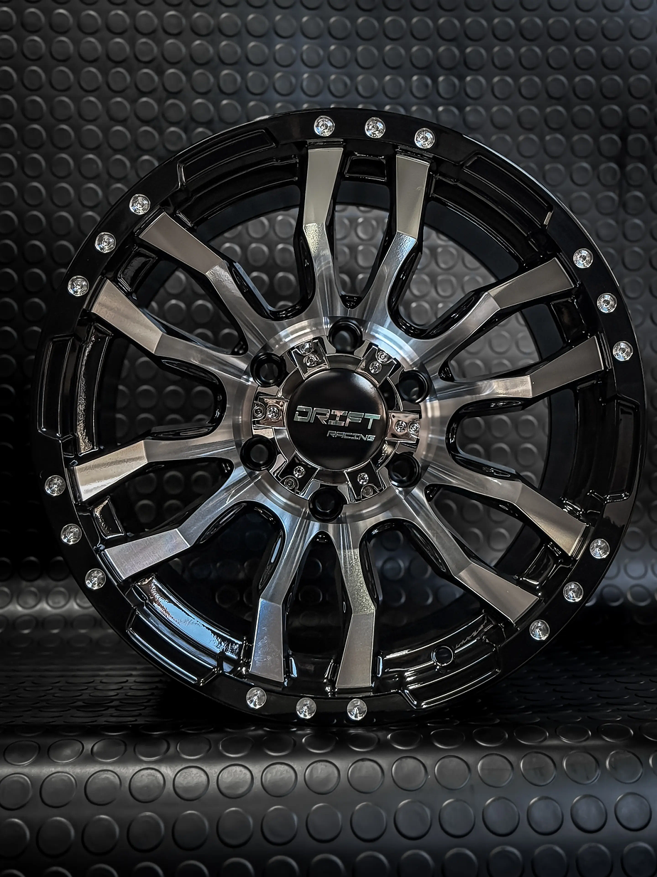 4 Llanta 16x10 6x139.7 ET -44 Negro Gloss + Cromado Drift R 4