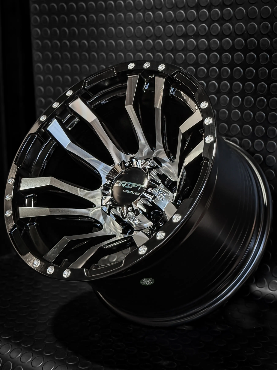 4 Llanta 16x10 6x139.7 ET -44 Negro Gloss + Cromado Drift R 2