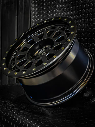 Llantas 17x9 6x139.7 ET -12  Black Rhino negro mate estilo beadlock