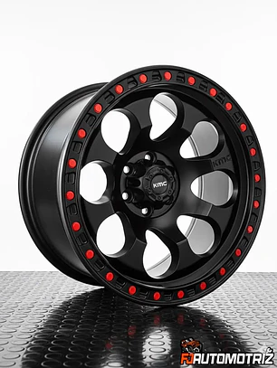  Llantas 17x9 6x114 ET 0 KMC Negra Mate ( 4 LLANTAS )