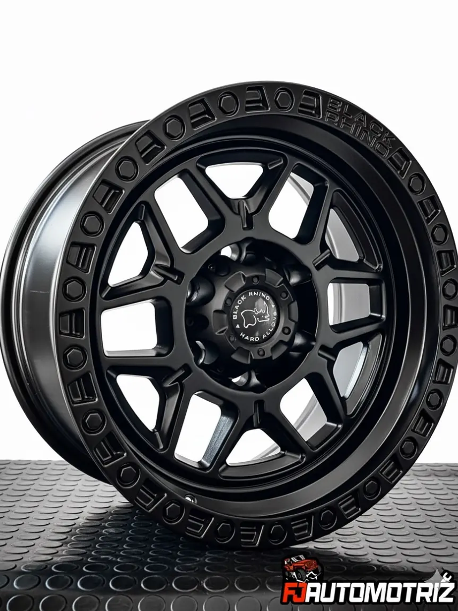 4 Llantas 16x8 6x114 ET 0  Black Rhino  Negra Mate 1