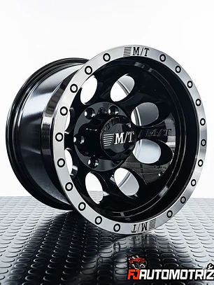 llantas 15x10 6x139.7 ET -44  M/T Negro Gloss