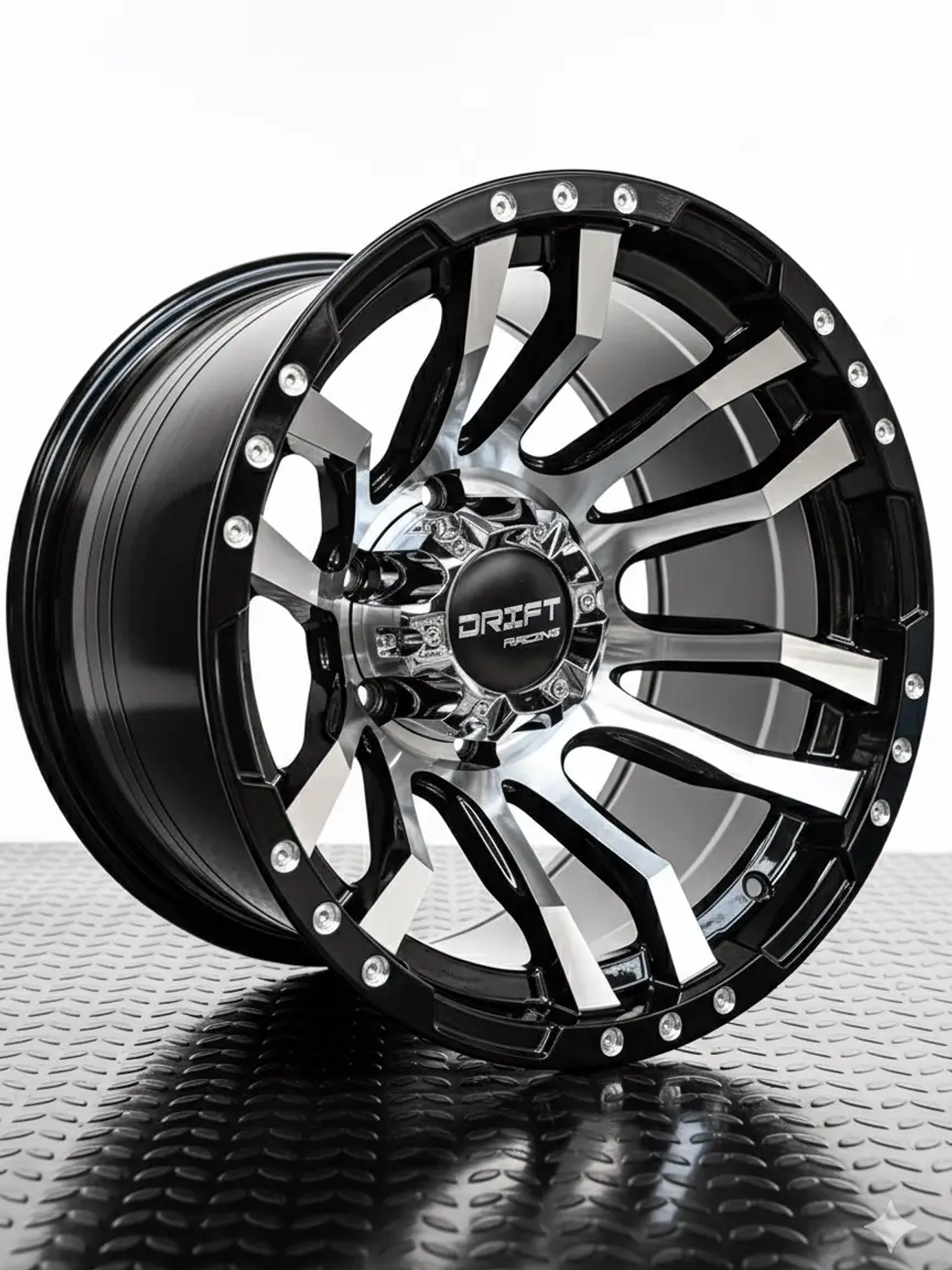 4 Llanta 16x10 6x139.7 ET -44 Negro Gloss + Cromado Drift R 1