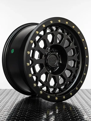Llantas 17x9 6x139.7 ET -12  Black Rhino negro mate estilo beadlock