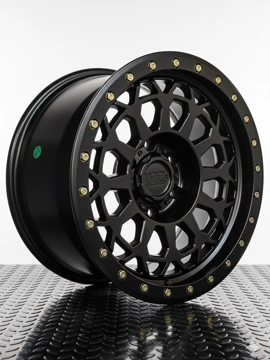 4 Llantas 17x9 6x139.7 ET -12  Black Rhino negro mate estilo beadlock 1