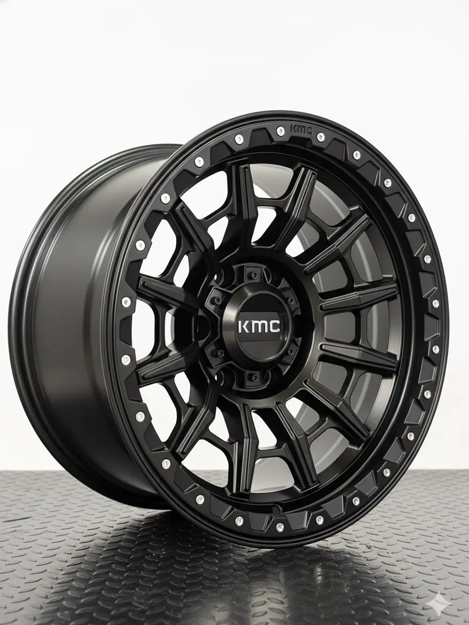 4 Llantas 17x9 6x139.7 Et-10 negro mate KMC 1