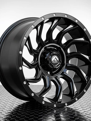 Llantas 17x9 5x114.3 Et 0 Blackrhino Gloss negro Bisel ( 4 LLANTAS )