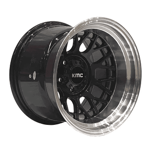 LLANTAS 15X10 5X114  ET -44 KMC NEGRO CROMADO ( 4 LLANTAS )
