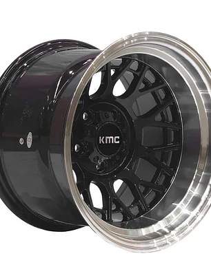 LLANTAS 15X10 5X114  ET -44 KMC NEGRO CROMADO ( 4 LLANTAS )