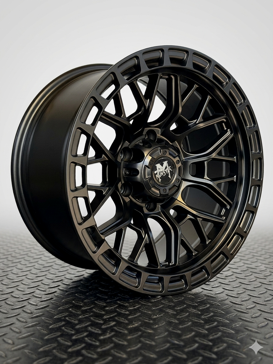 LLANTAS 17X9 6X139 ET -12 MONSTER NEGRO MATE  1