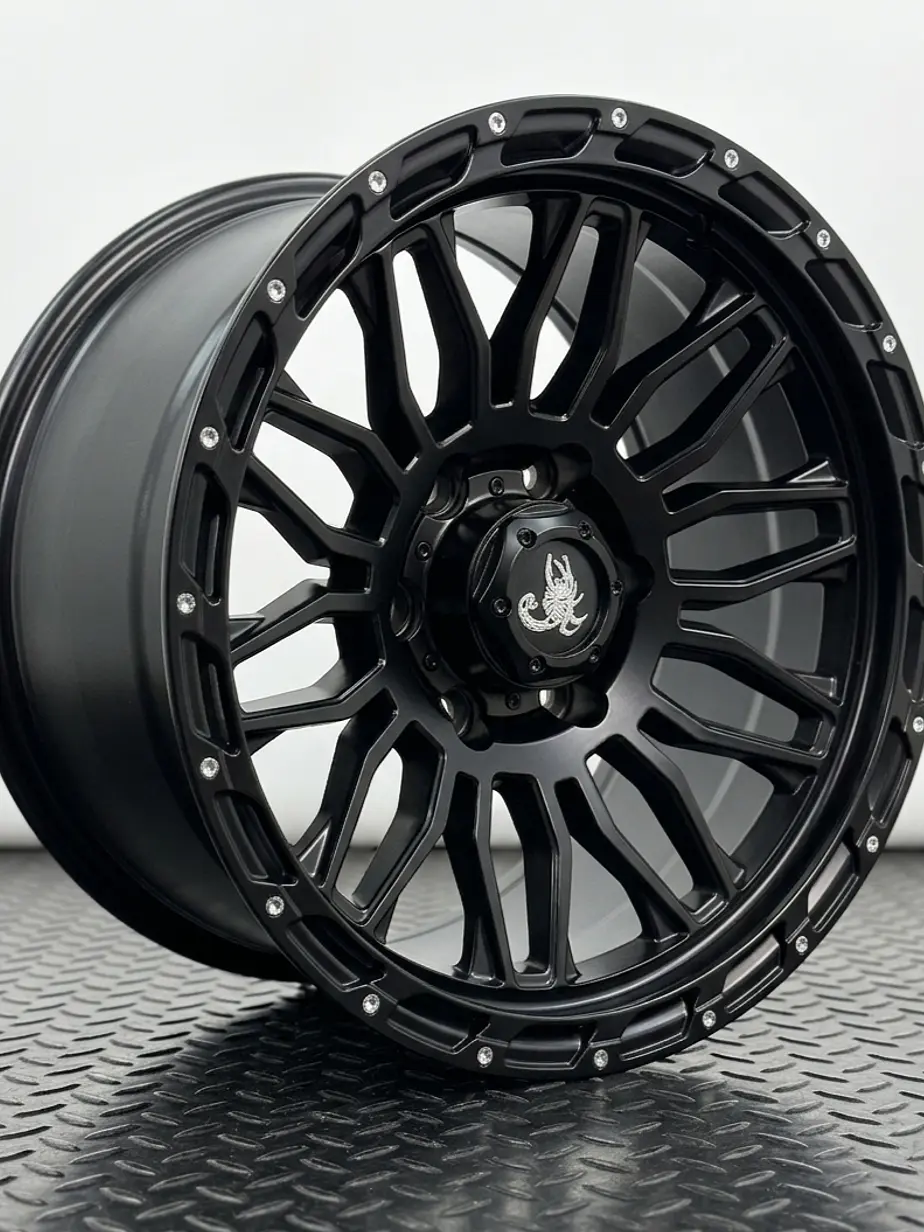 LLANTAS 17X9 6X139 ET -12 ESCORPION NEGRO MATE 1