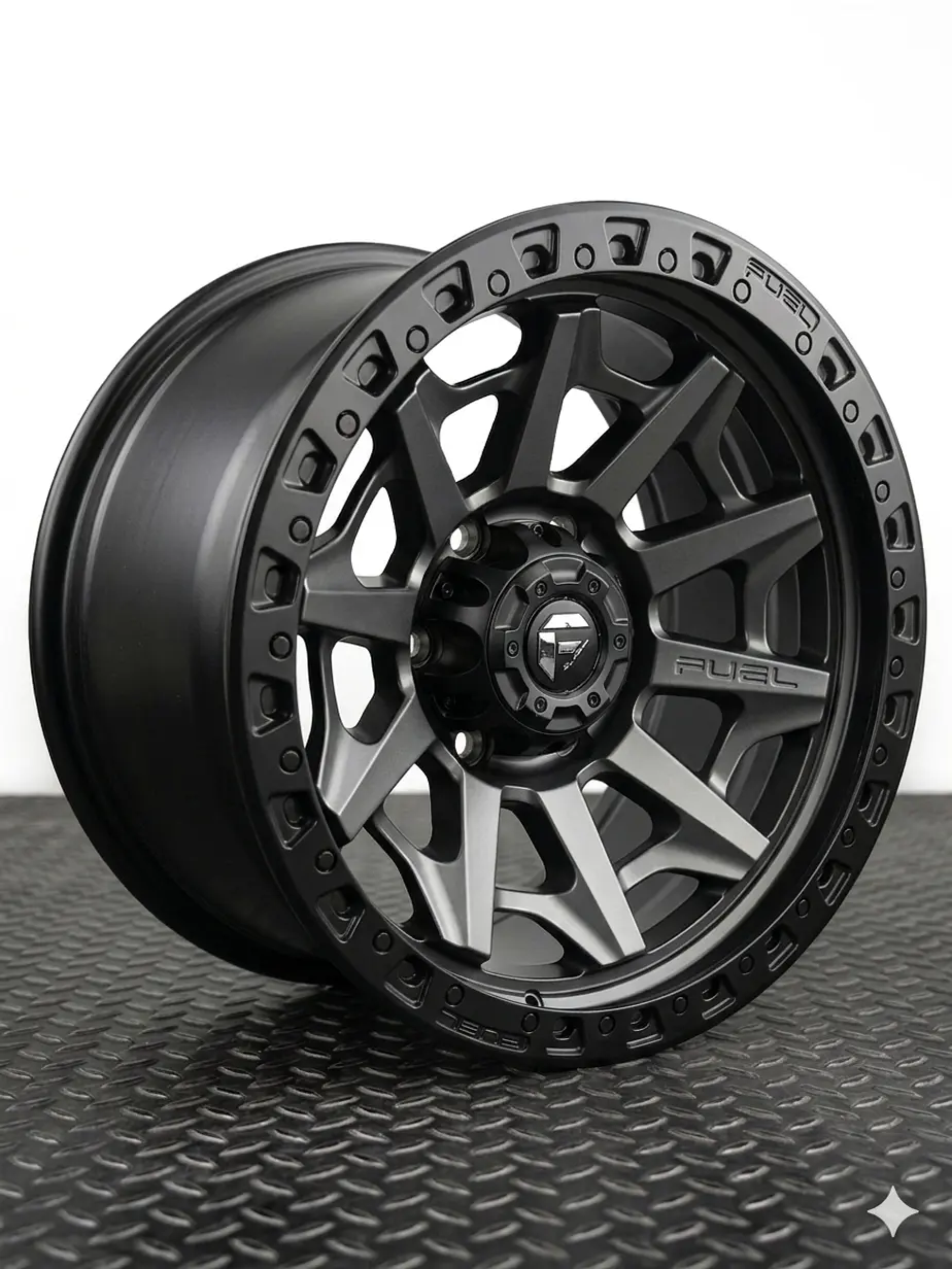 LLANTAS 17X9 6X139 ET 0 FUEL NEGRO MATE  1