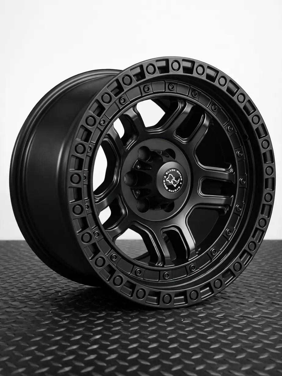 LLANTAS 17X9 6X114 ET -12 BLACK RHINO NEGRO MATE 1