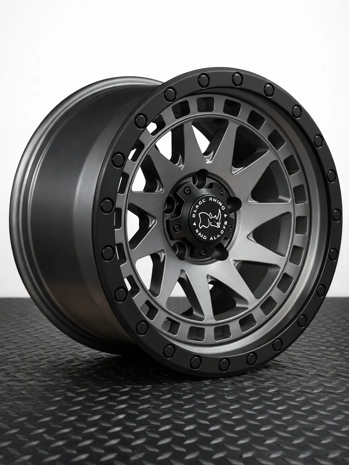 LLANTAS 17X9 5X127 ET-12  BALCK RHINO GRIS ( 4 LLANTAS ) 1