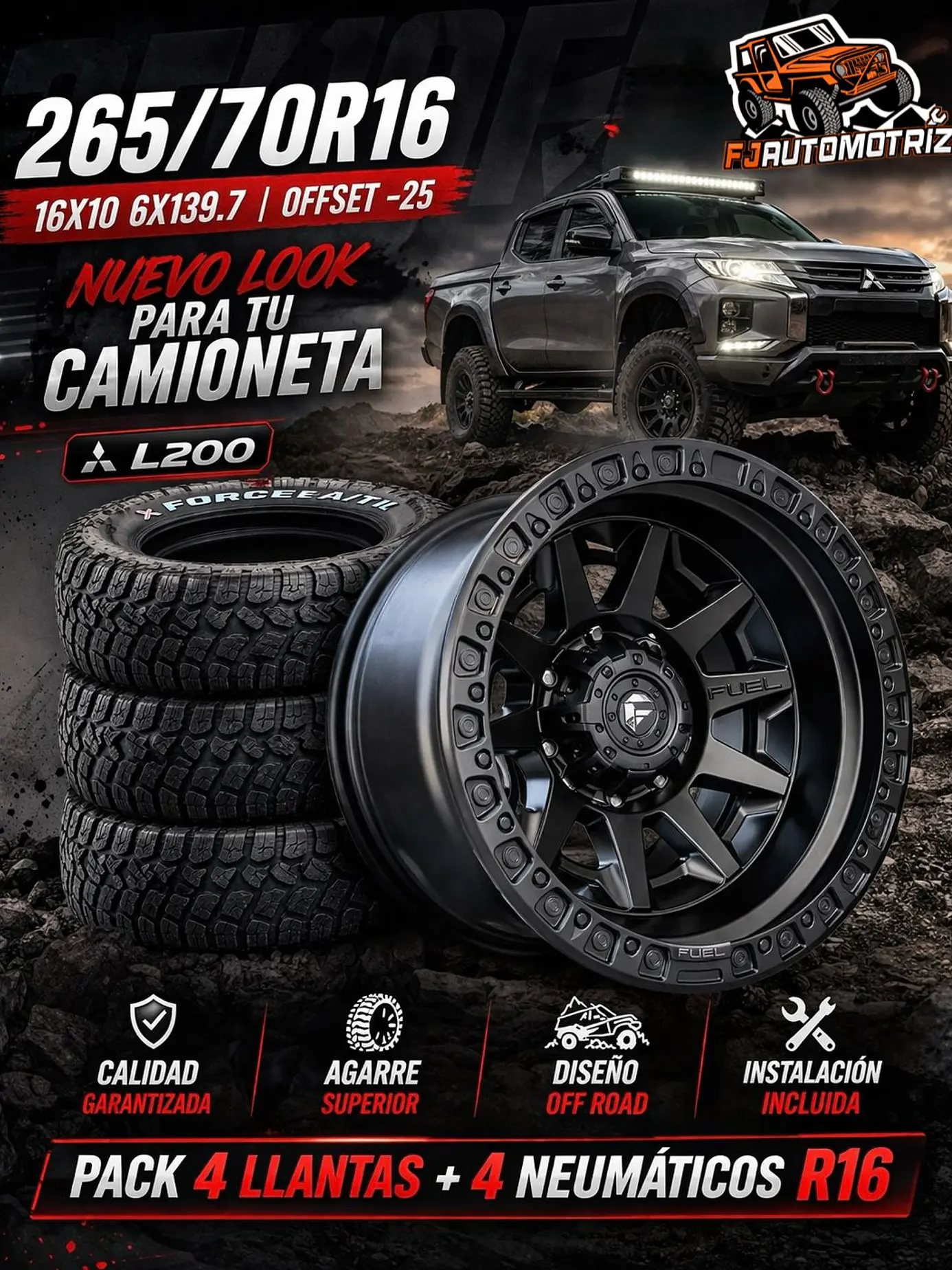 PACK LLANTAS + NEUMATICOS R16  1