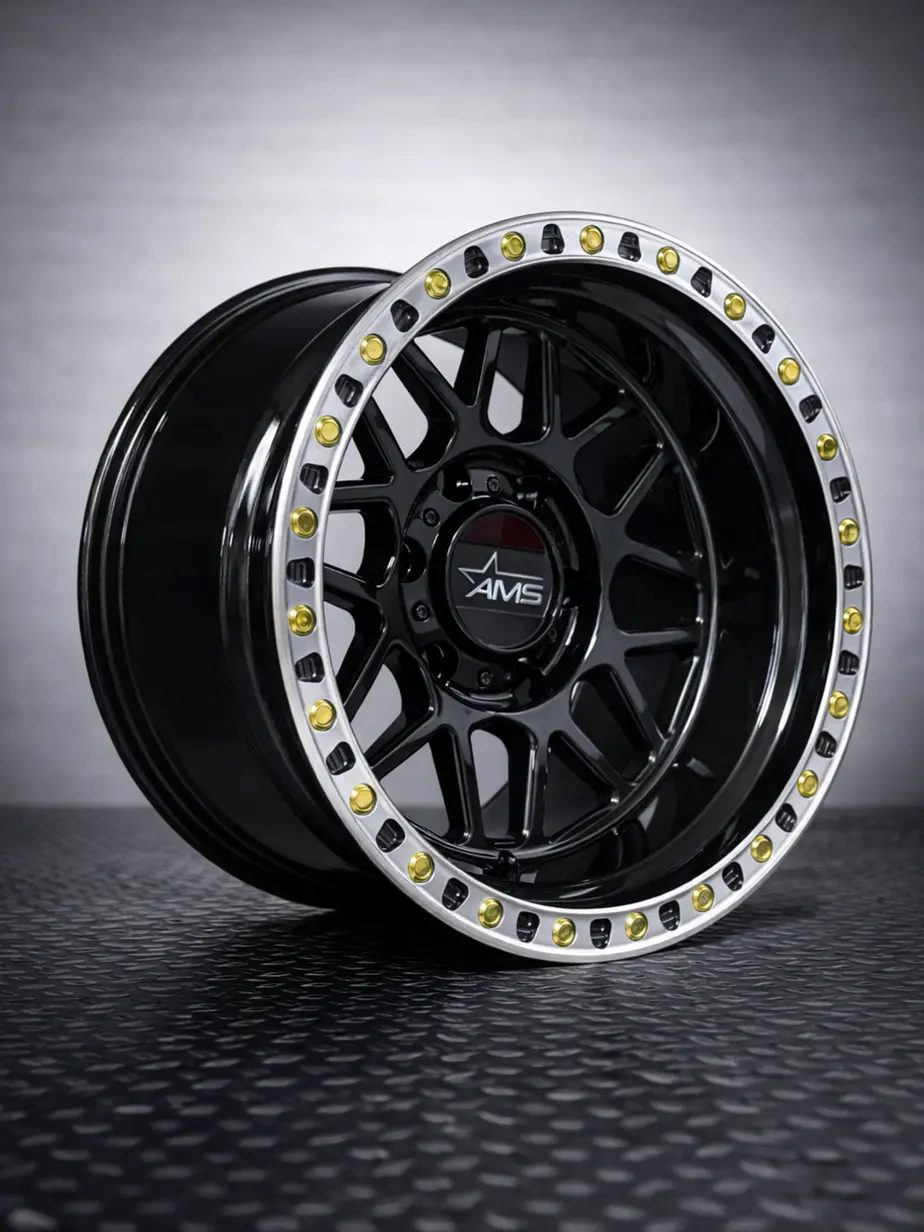 LLANTA 16X10 6X139 ET -25 AMS NEGRO GLOSS 1