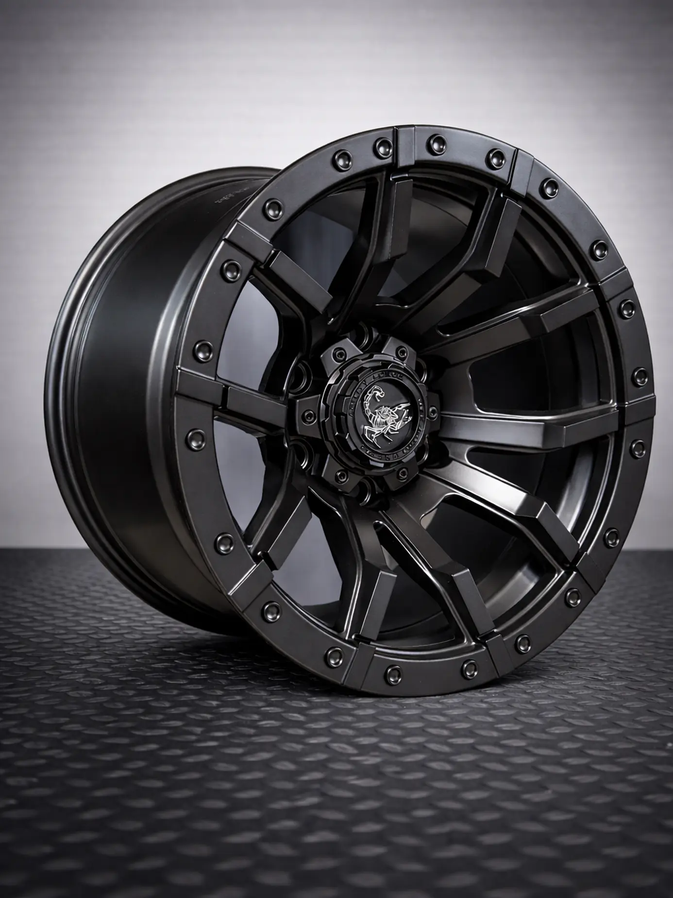 LLANTAS 17X9 6X139 ET -12 SCORPION RAPTOR NEGRO MATE  1