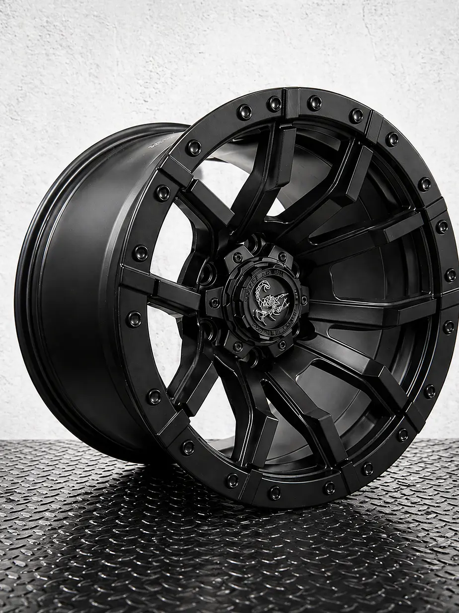 LLANTAS 17X9 6X139 ET -12 SCORPION RAPTOR NEGRO MATE  1