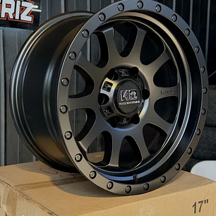 llantas 17x9 6x139.7 ET -12  KING OFF ROAD NEGRO MATE ( 4 llantas )