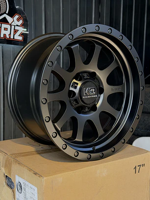 llantas 17x9 6x139.7 ET -12  KING OFF ROAD NEGRO MATE ( 4 llantas )