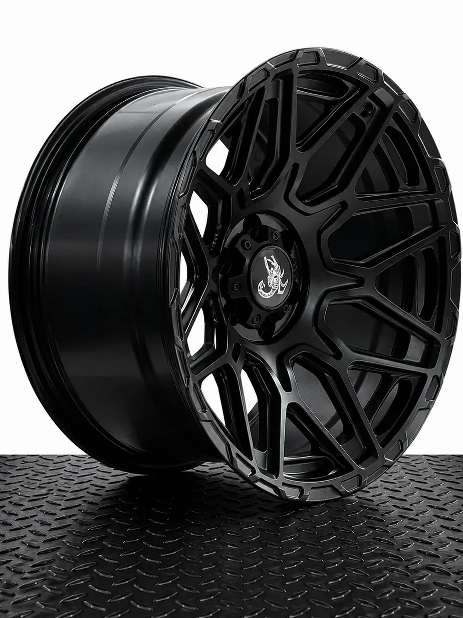 LLANTAS 17X9 6X114 ET -12 ESCORPION NEGRO MATE (4 LLANTAS) 1