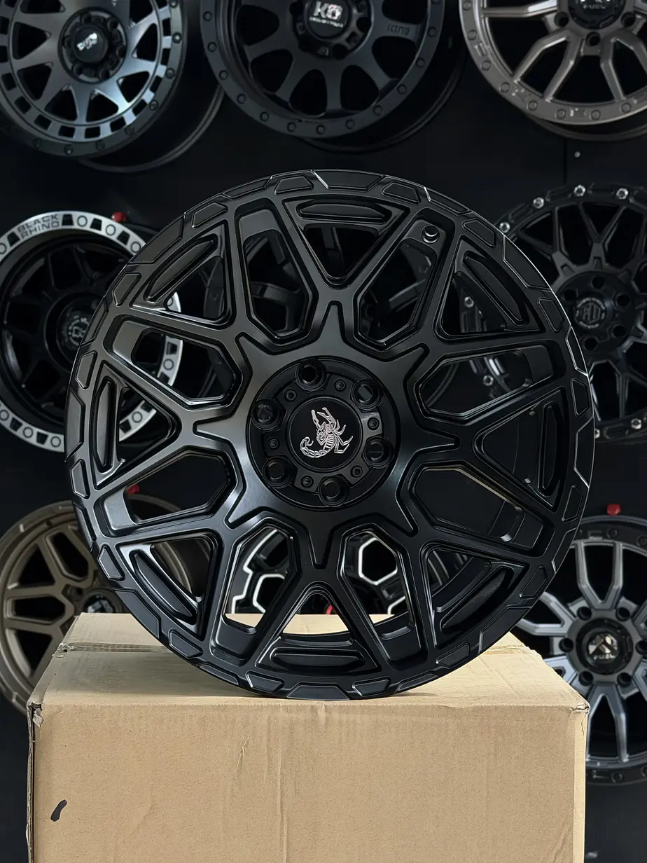 LLANTAS 17X9 6X114 ET -12 ESCORPION NEGRO MATE (4 LLANTAS) 3