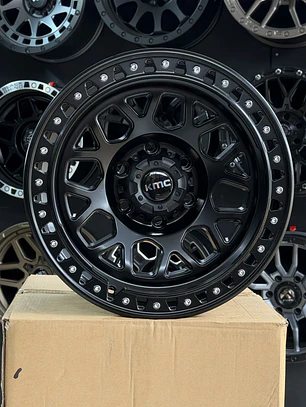 llanta 17x9 6x139.7 et 0 kmc negro mate brillante ( 4 llantas )