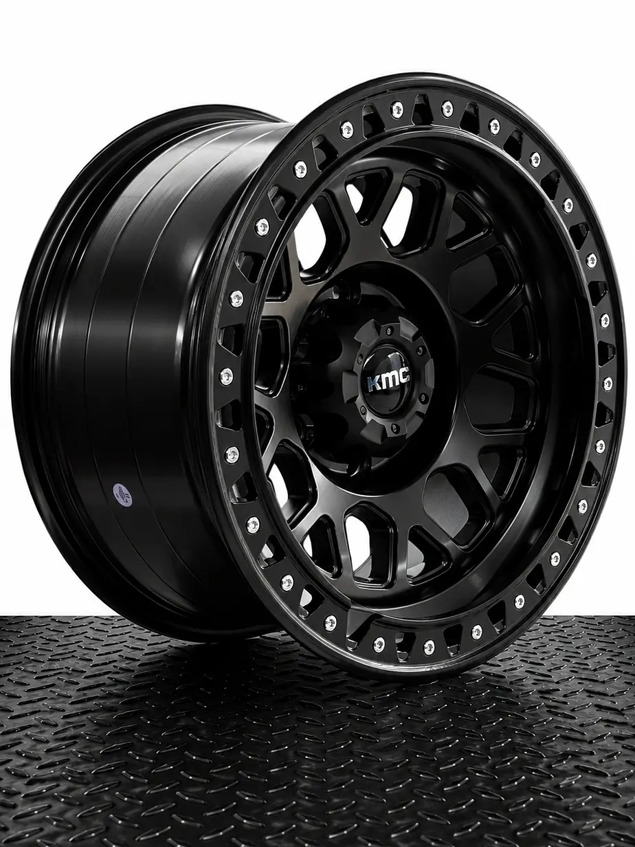 LLANTAS 17X9 6X139.7 ET 0 KMC NEGRO MATE BRILLANTE ( 4 LLANTAS ) 1