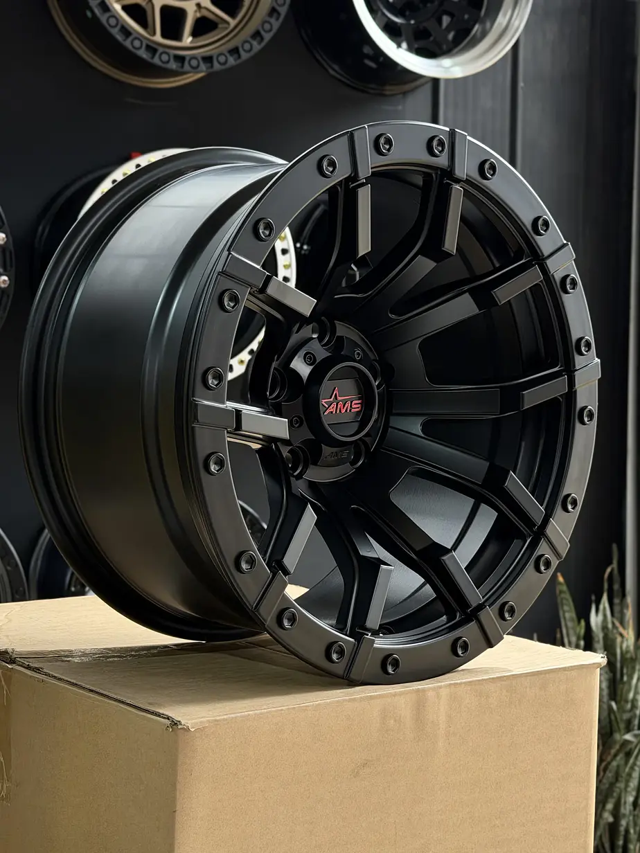 LLANTAS 17X9 5X127 AMS  ET -15 NEGRO MATE ( 4 LLANTAS ) 2