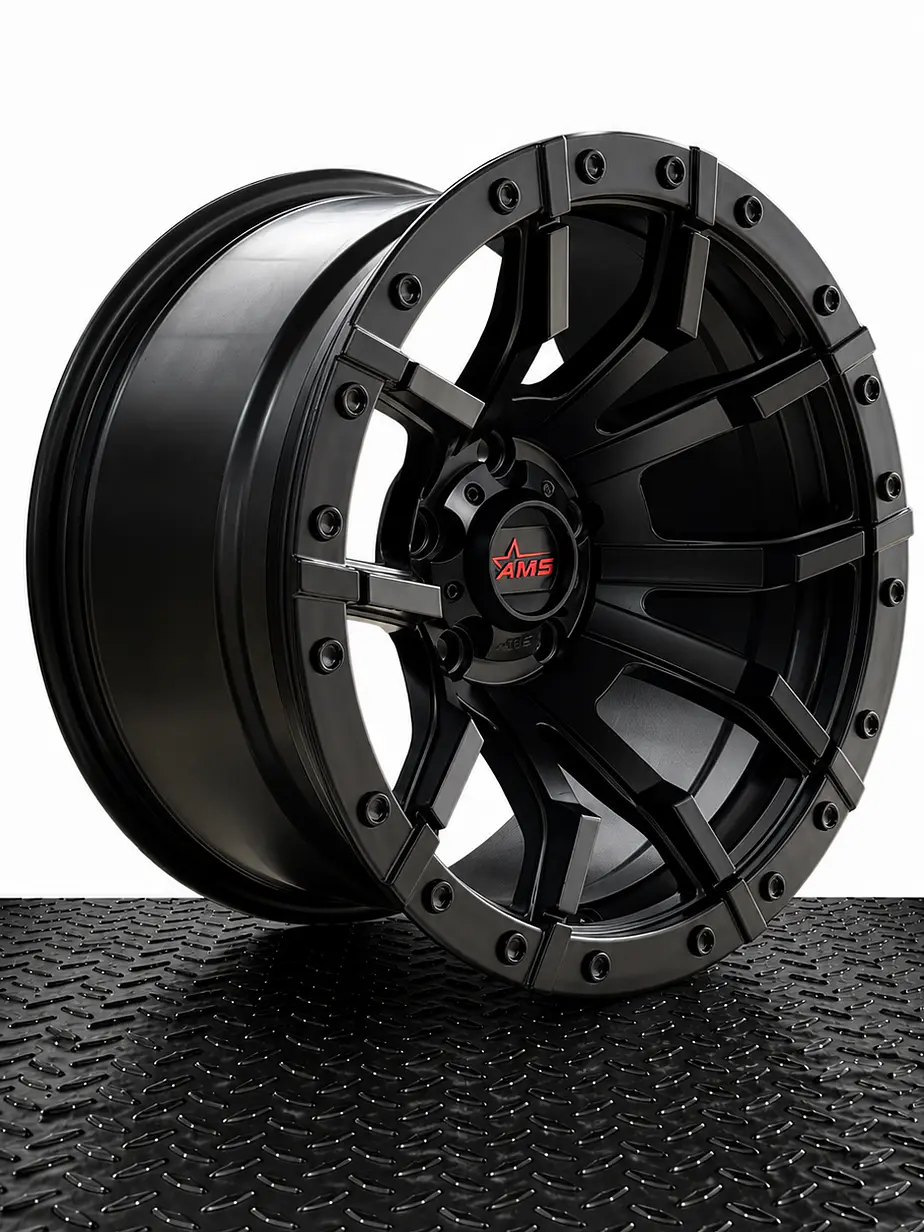 LLANTAS 17X9 5X127 AMS  ET -15 NEGRO MATE ( 4 LLANTAS ) 1