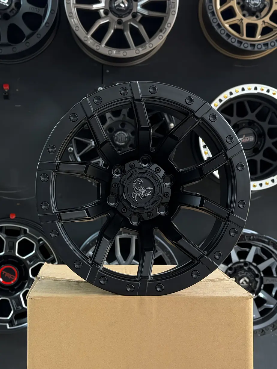 llanta 17x9 6x139.7 et -15 velociraptor negro mate (4 llantas) 2