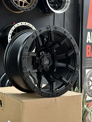 llanta 17x9 6x139.7 et -15 velociraptor negro mate (4 llantas)