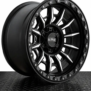 llanta 17x9 6x139.7 kmc et -10 negro - cromado ( 4 llantas )