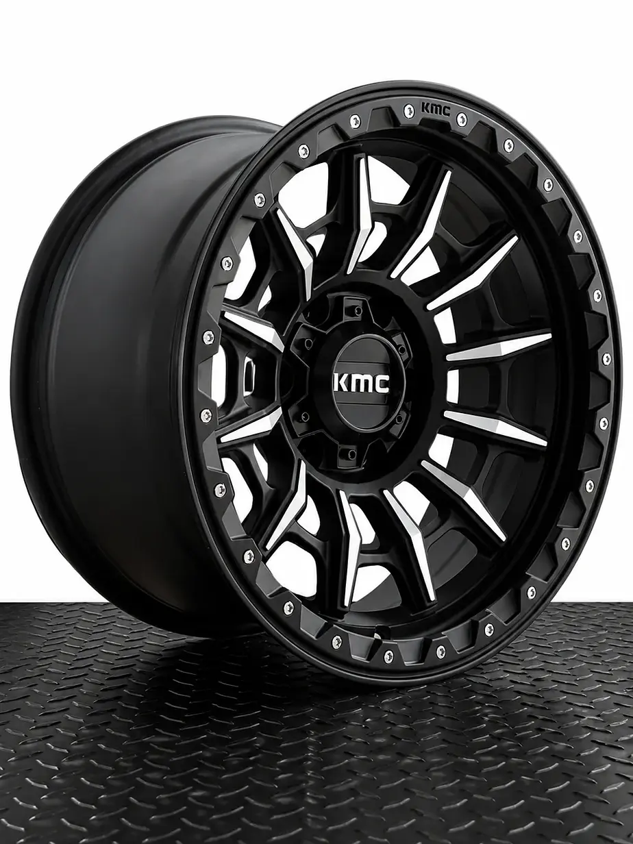 LLANTAS 17X9 6X139.7 KMC ET -10 NEGRO - CROMADO ( 4 LLANTAS ) 1