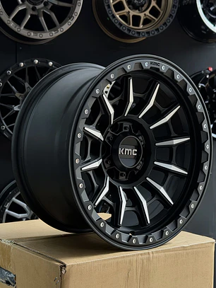 llanta 17x9 6x139.7 kmc et -10 negro - cromado ( 4 llantas )