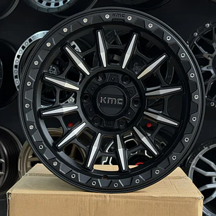 llanta 17x9 6x139.7 kmc et -10 negro - cromado ( 4 llantas )