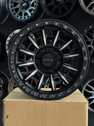 llanta 17x9 6x139.7 kmc et -10 negro - cromado ( 4 llantas )