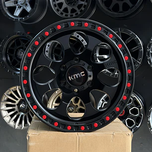 Llanta 17x9 6x139.7 et -10 kmc negro mate (4 llantas)