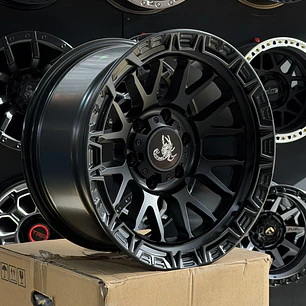 llanta 17x9 6x139.7 et -12 escorpión negro mate (4 llantas)