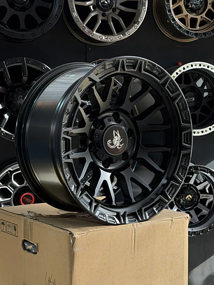 llanta 17x9 6x139.7 et -12 escorpión negro mate (4 llantas)