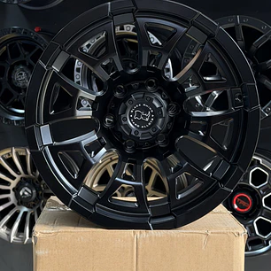 llanta 17x9 6x139.7 et -12 blackrhino negro mate ( 4 llantas )