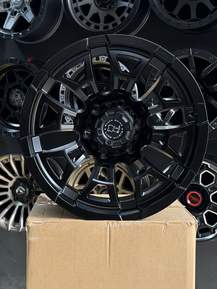 llanta 17x9 6x139.7 et -12 blackrhino negro mate ( 4 llantas )