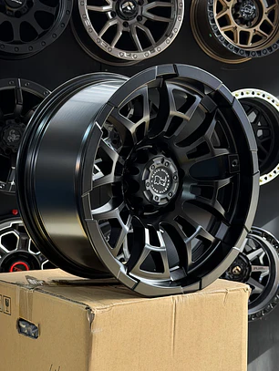 llanta 17x9 6x139.7 et -12 blackrhino negro mate ( 4 llantas )